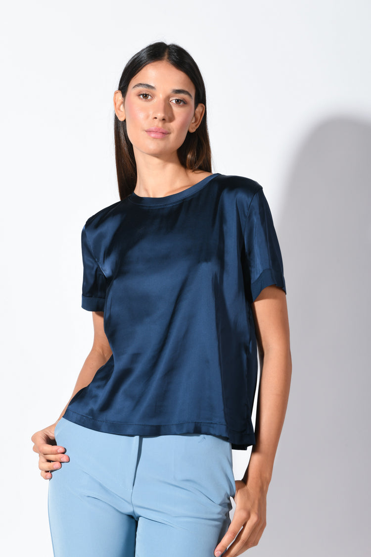 Viscose satin t-shirt