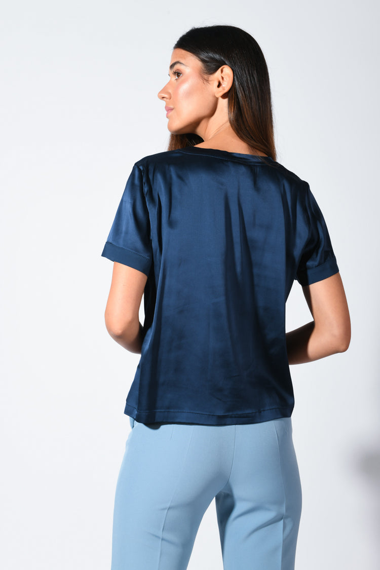 Viscose satin t-shirt