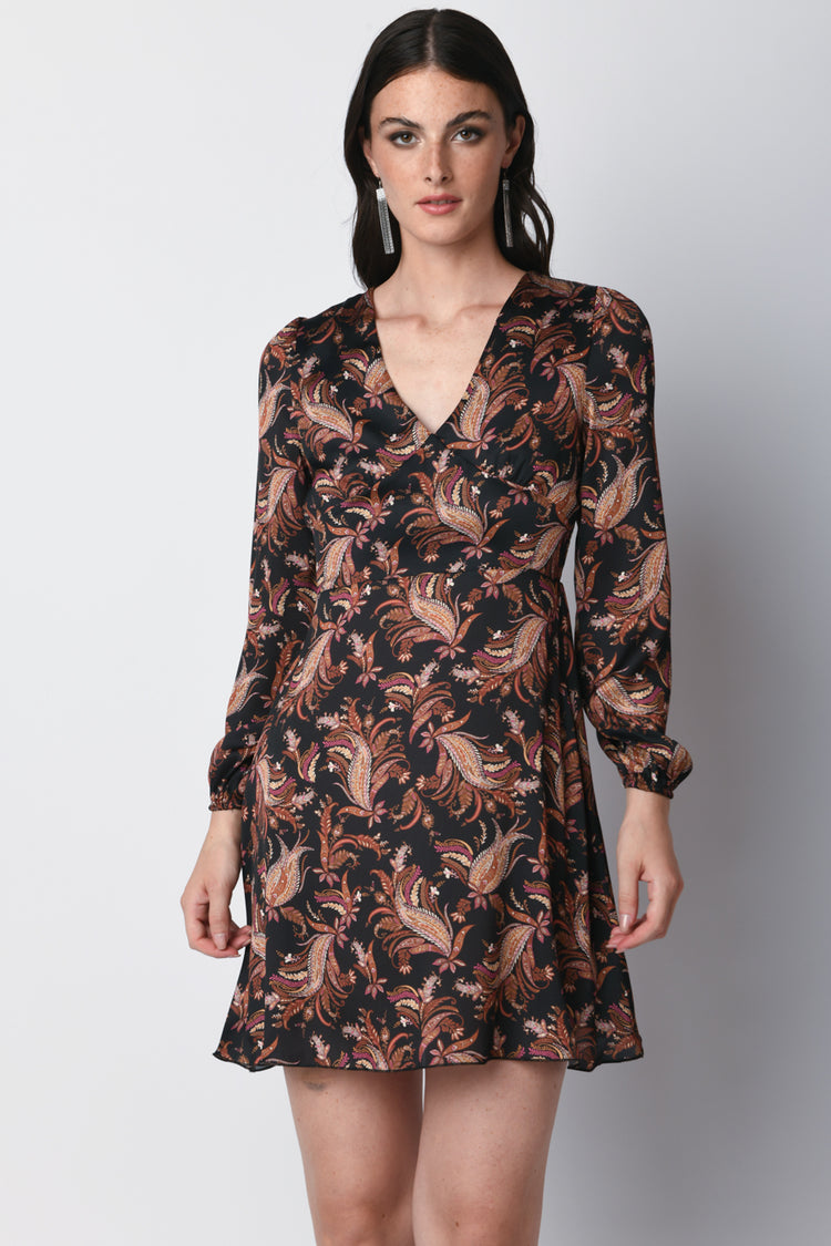 Paisley print mini dress