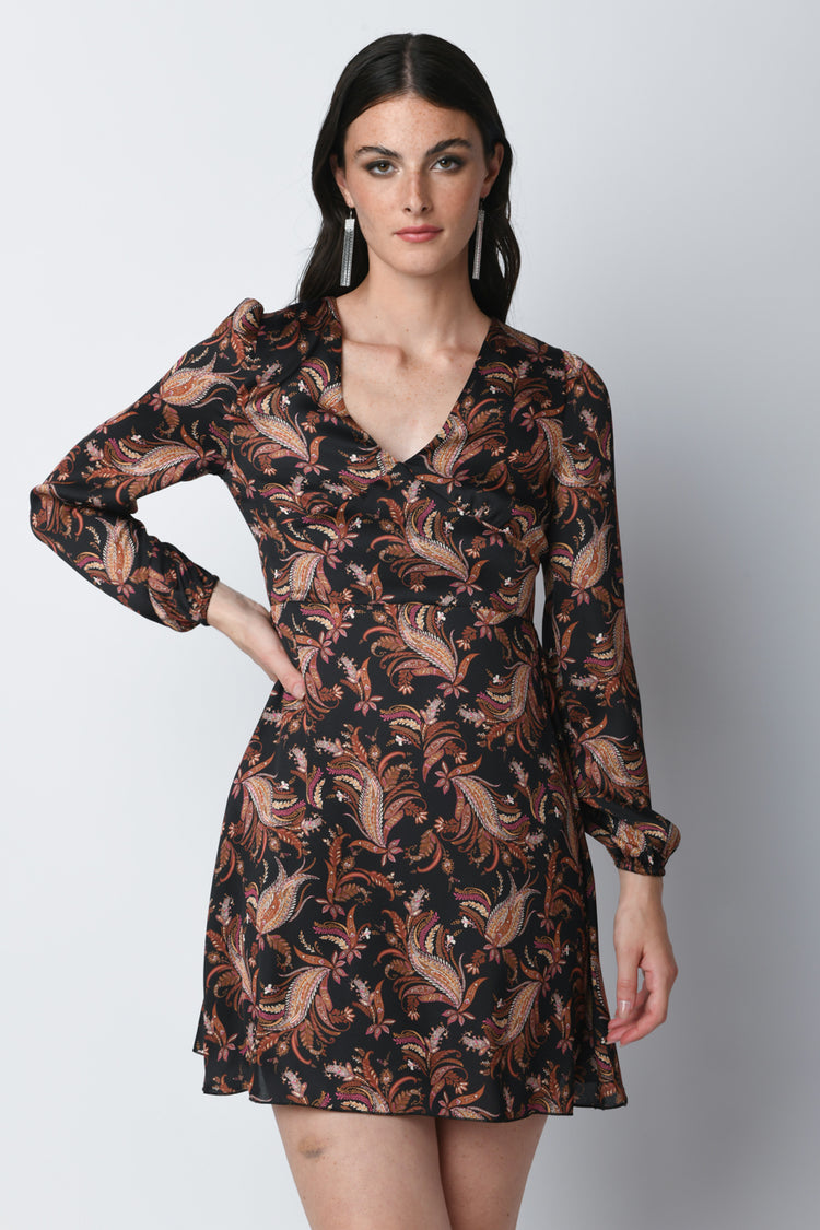 Paisley print mini dress