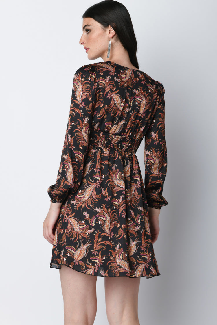 Paisley print mini dress