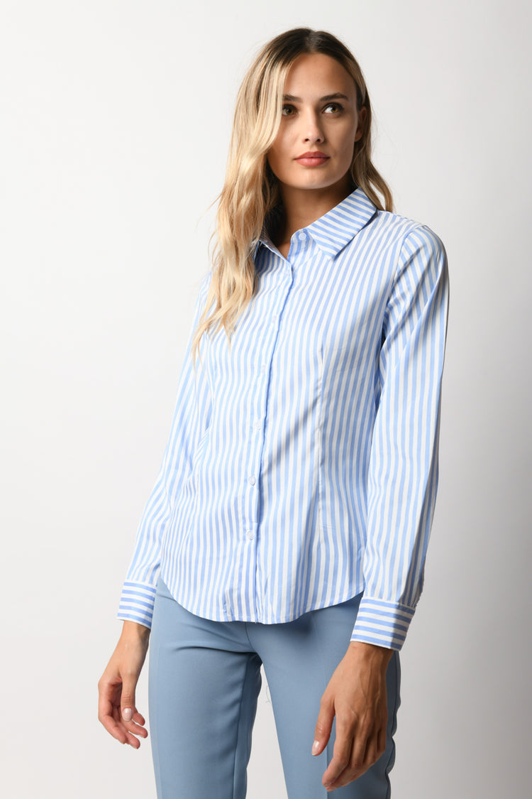 Striped cotton-blend shirt