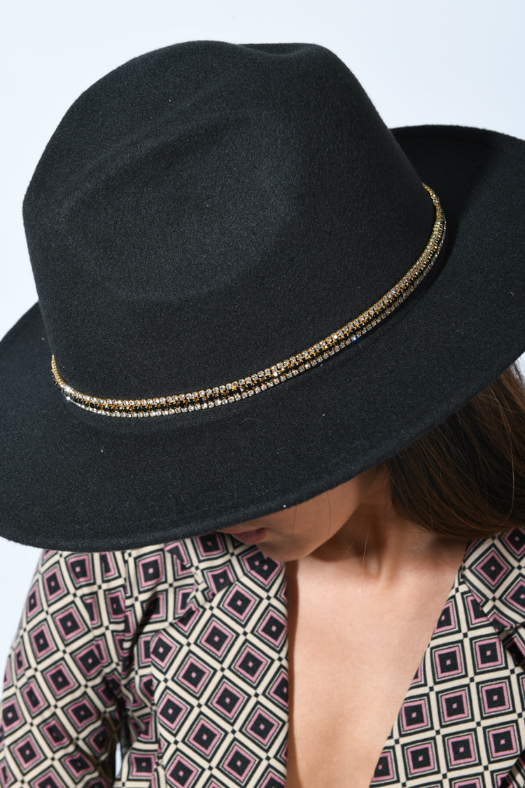 Rhinestoned strap hat