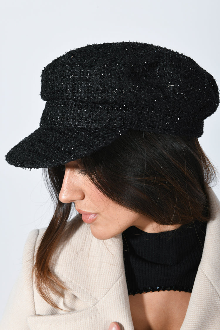 Lurex tweed hat