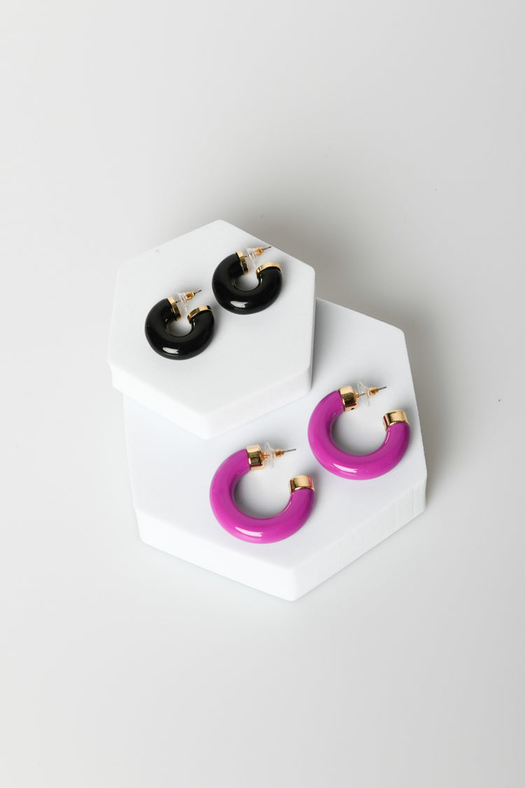 Set of two pairs of loop earrings