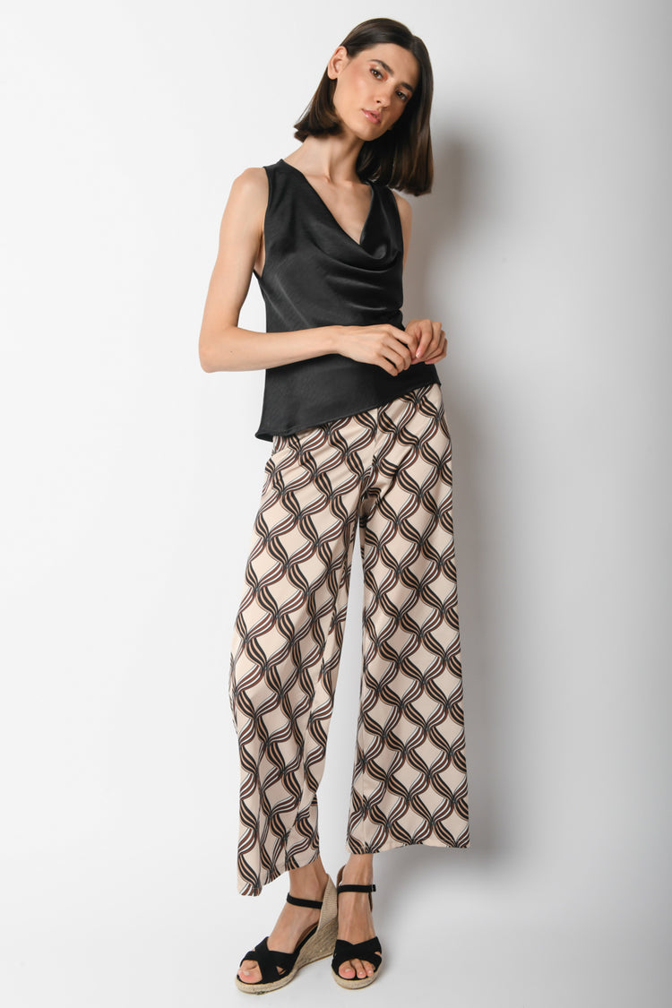 Geometric print trousers