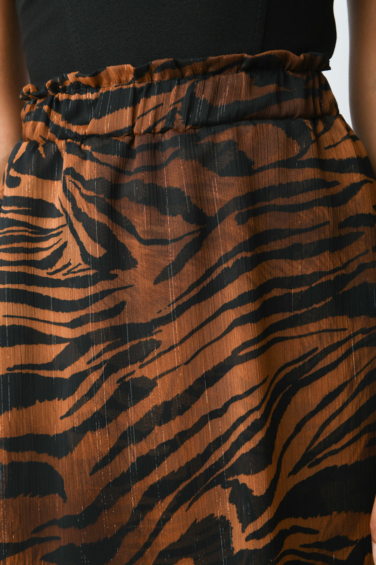 Lurex animalier print miniskirt