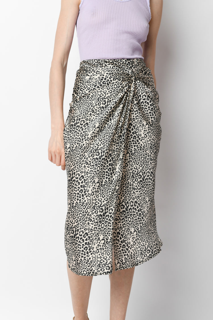 Leopard print wrap skirt