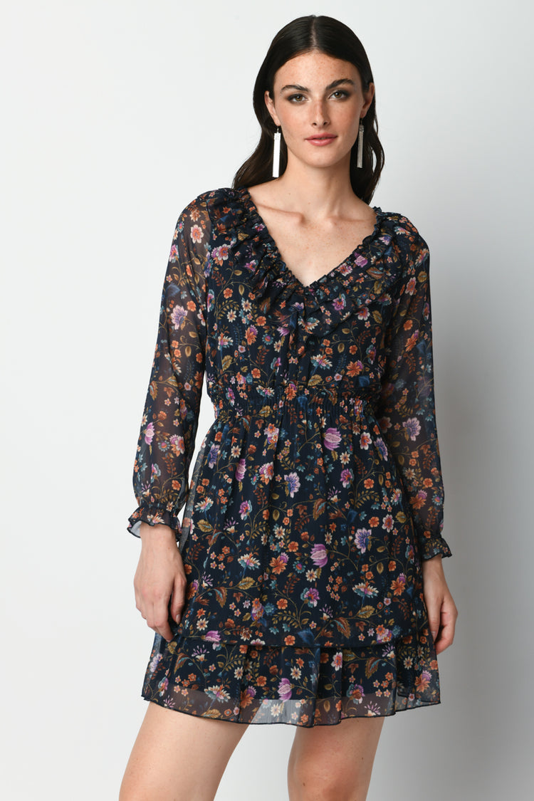 Floral print mini dress