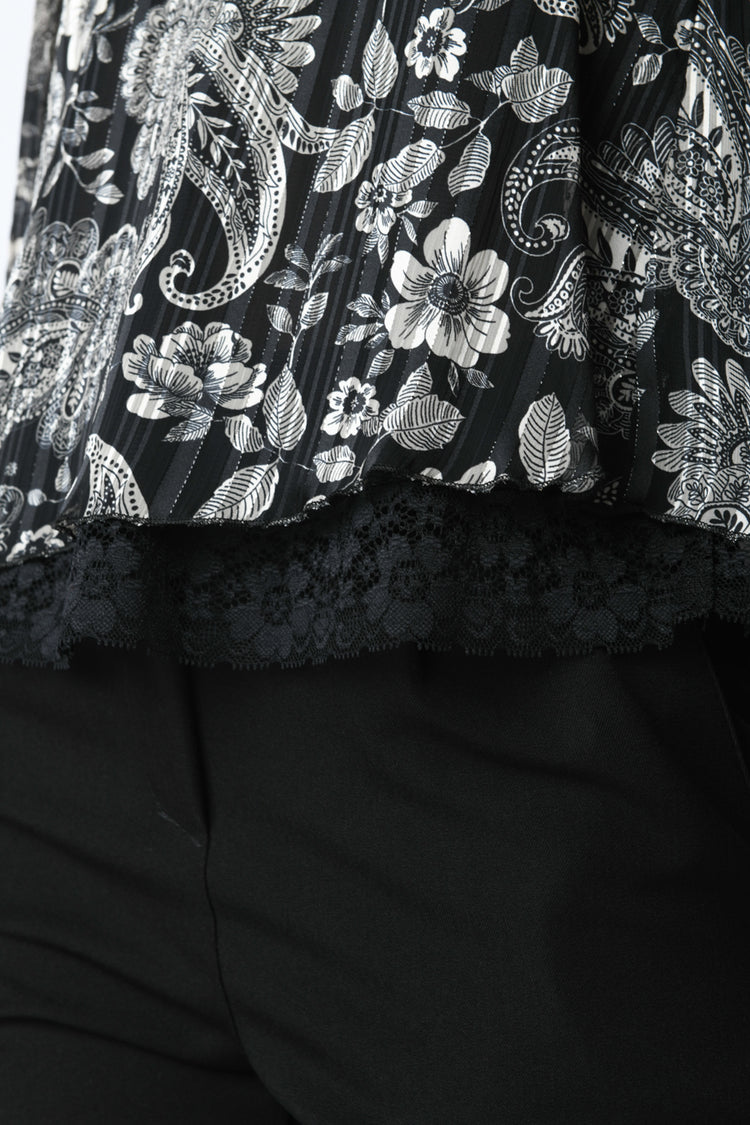 Floral-ethnic print blouse