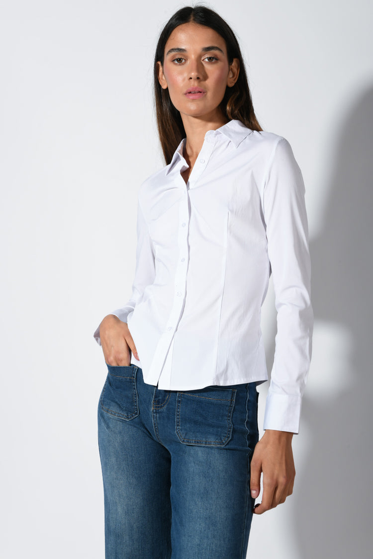 Stretch cotton-blend shirt