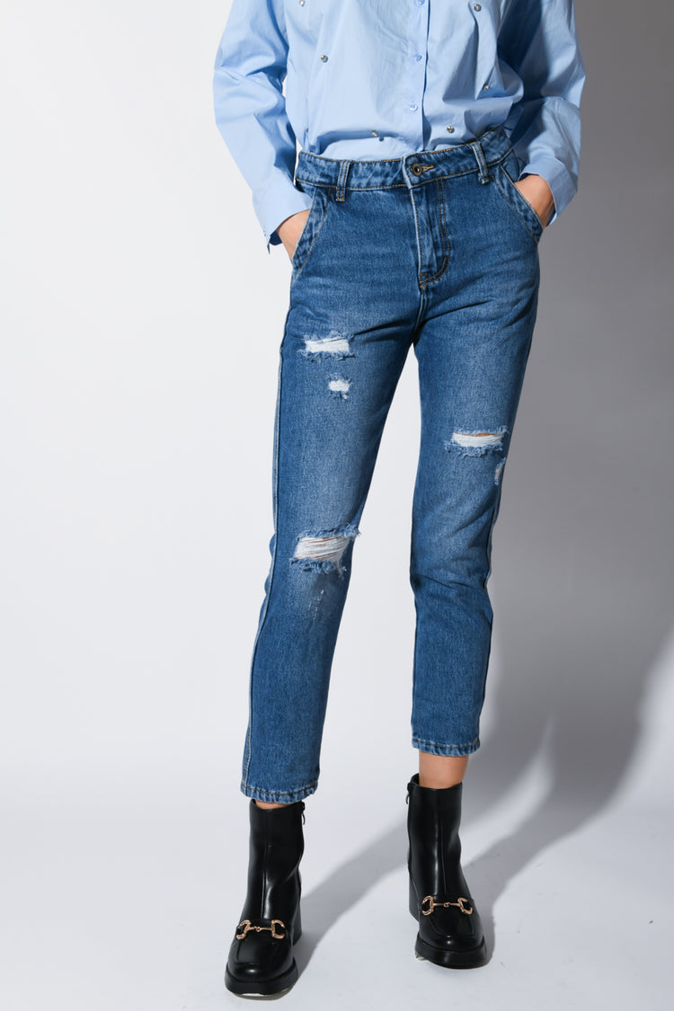Rips cropped jeans