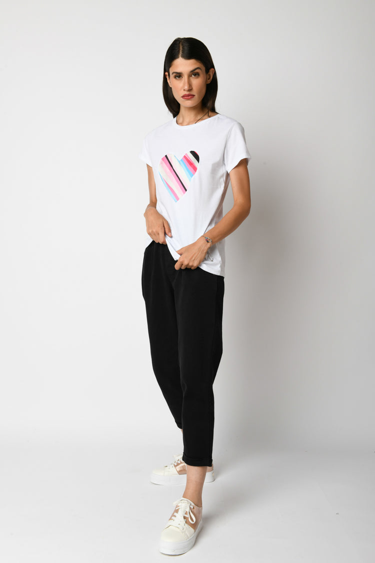 Heart print t-shirt