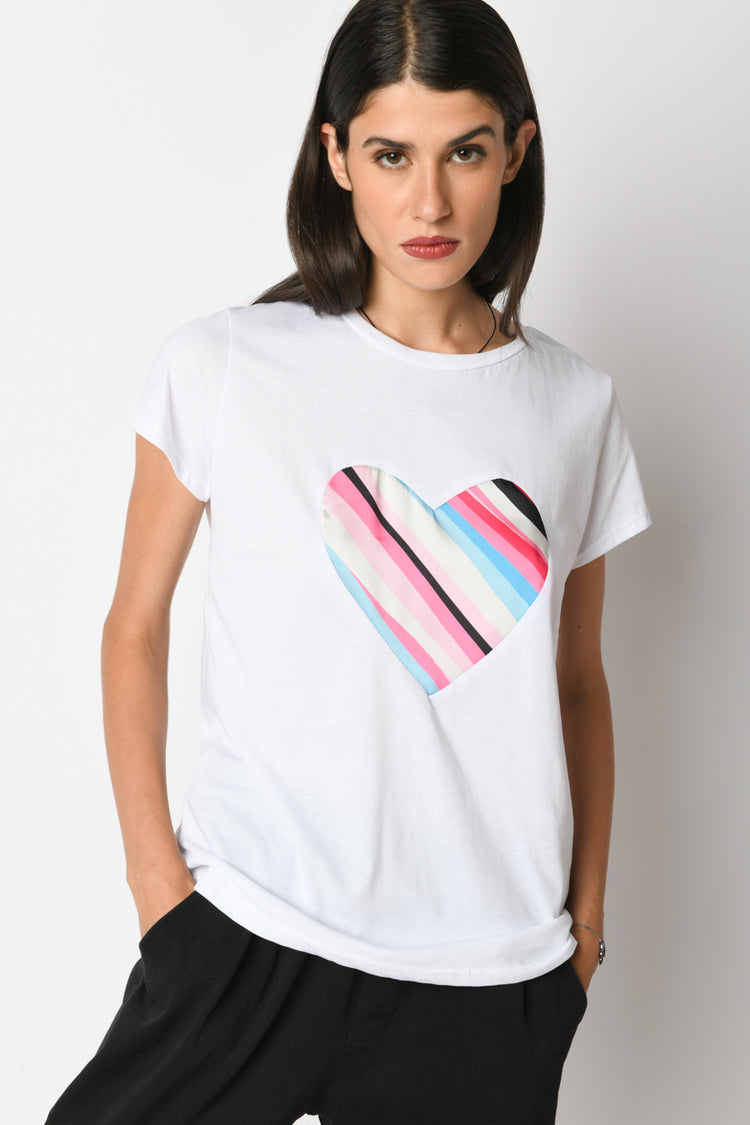 Heart print t-shirt
