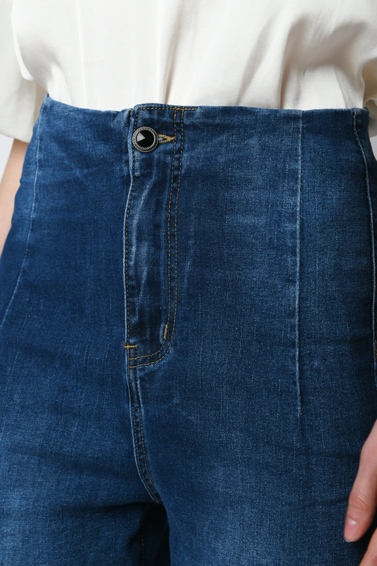 High-waist wide leg jeans