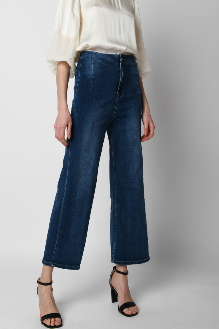 High-waist wide leg jeans
