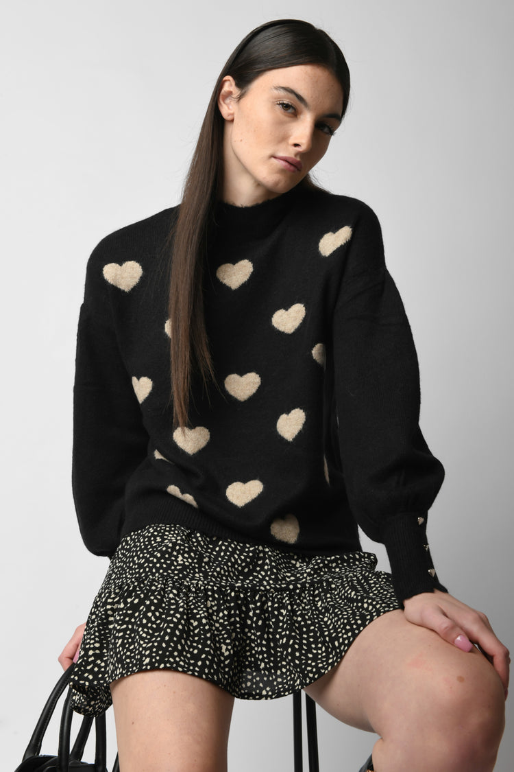 Heart motif sweater