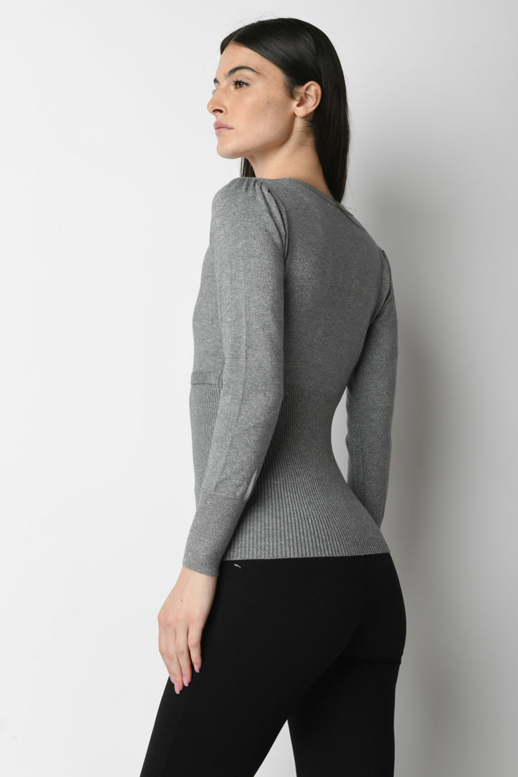 Rhinestoned-hearth sweater
