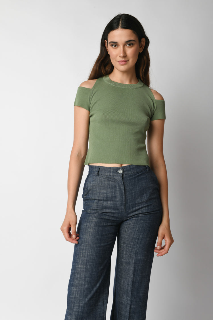 Cut-outs cropped top