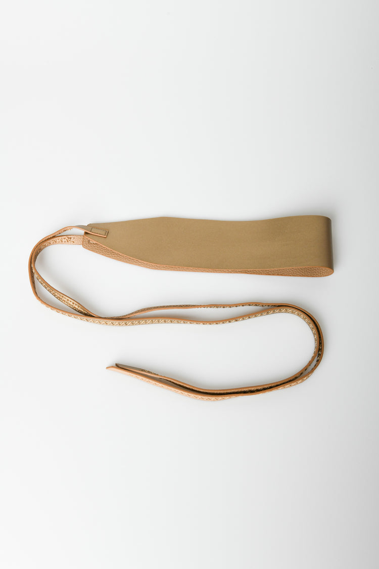 Faux leather sash belt
