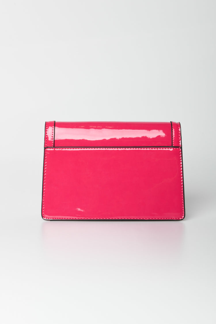 Faux patent leather crossbody bag