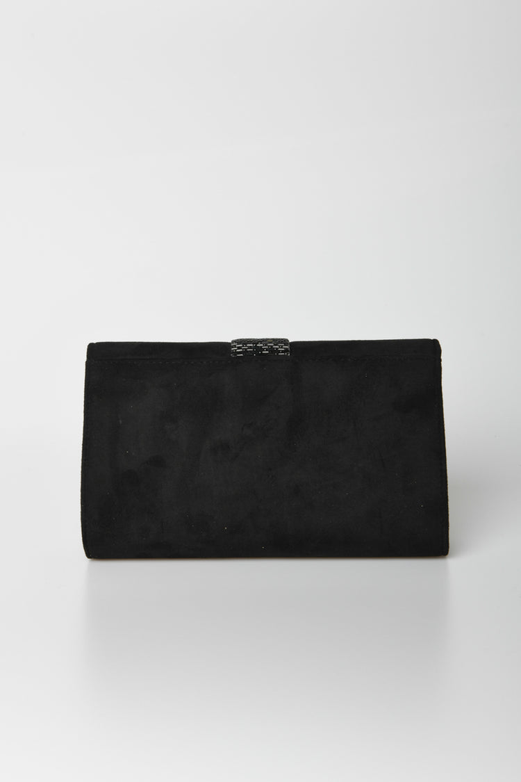 Faux suede clutch bag