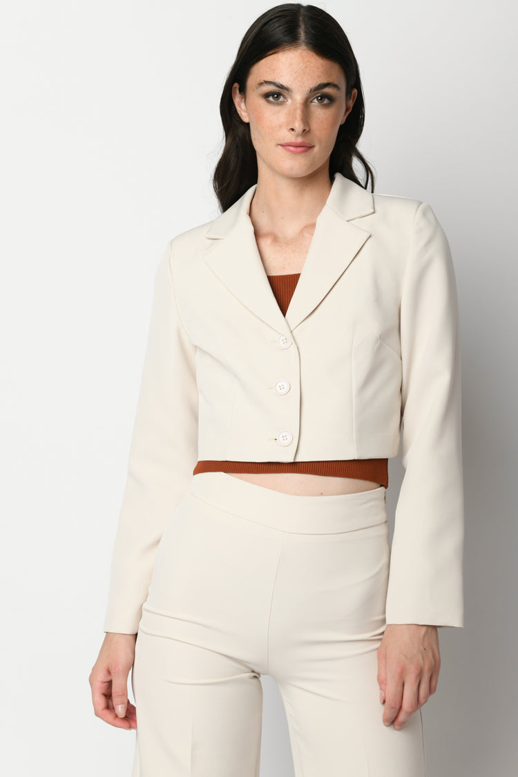 Single-breasted cropped blazer
